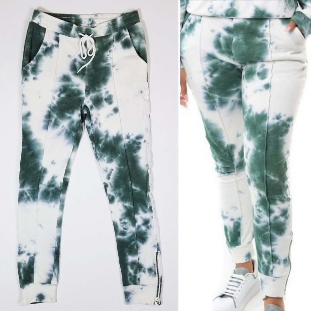 LaLa Anthony Green/White Tie-Dyed Jogger